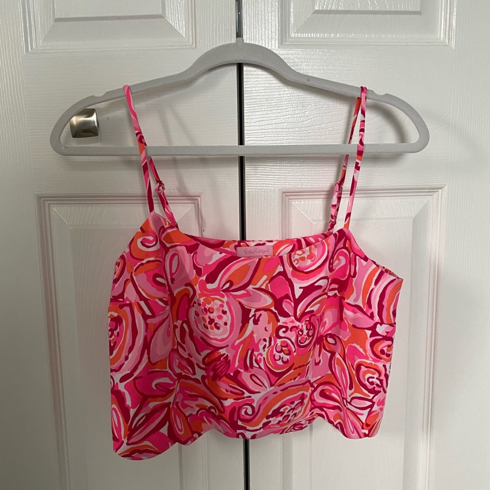 Lilly Pulitzer crop top - Pink Pout Mango Salsa